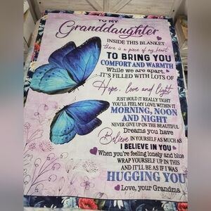 62- To My Granddaughter Motivational Blanket NWT